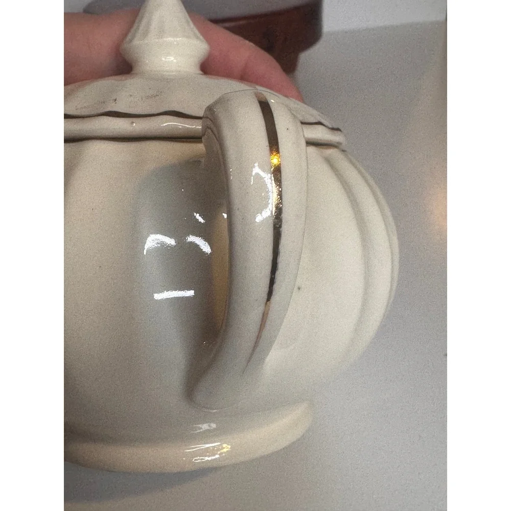 Vintage Atomic Starburst Creamer Sugar Set MCM Pink Blue‎ Floral Gold Trim